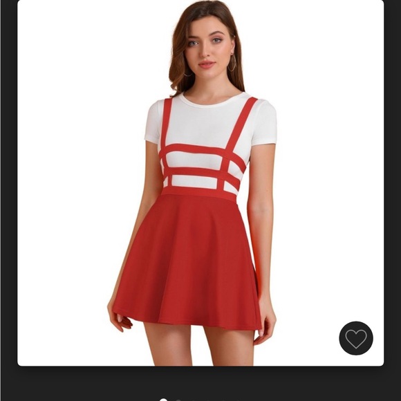 Allegra K Women's Elastic Waist A-Line Skirt w Suspender Straps, Size: 3XL - Picture 3 of 9